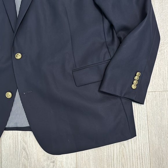 🔥6HRSALE Mens 52R Stafford wool gold button sports coat suit jacket blazer - Picture 2 of 8